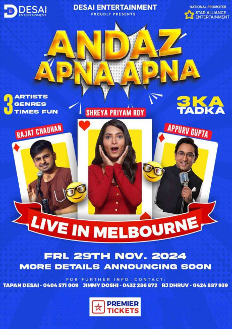 Andaz Apna Apna - A Stand-Up Comedy Show in Melbourne